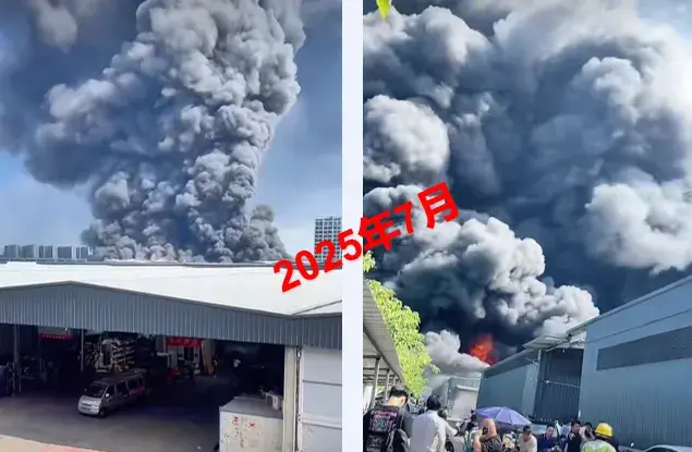 杭州下沙汽配城附近厂房起火事故